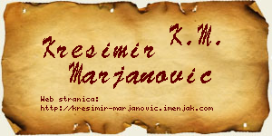 Krešimir Marjanović vizit kartica